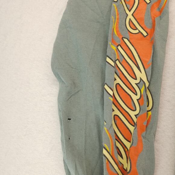 Teddy Fresh Casual Long Sleeve Crew Neck Graphic T Shirt Mens Size M Green - Picture 6 of 11